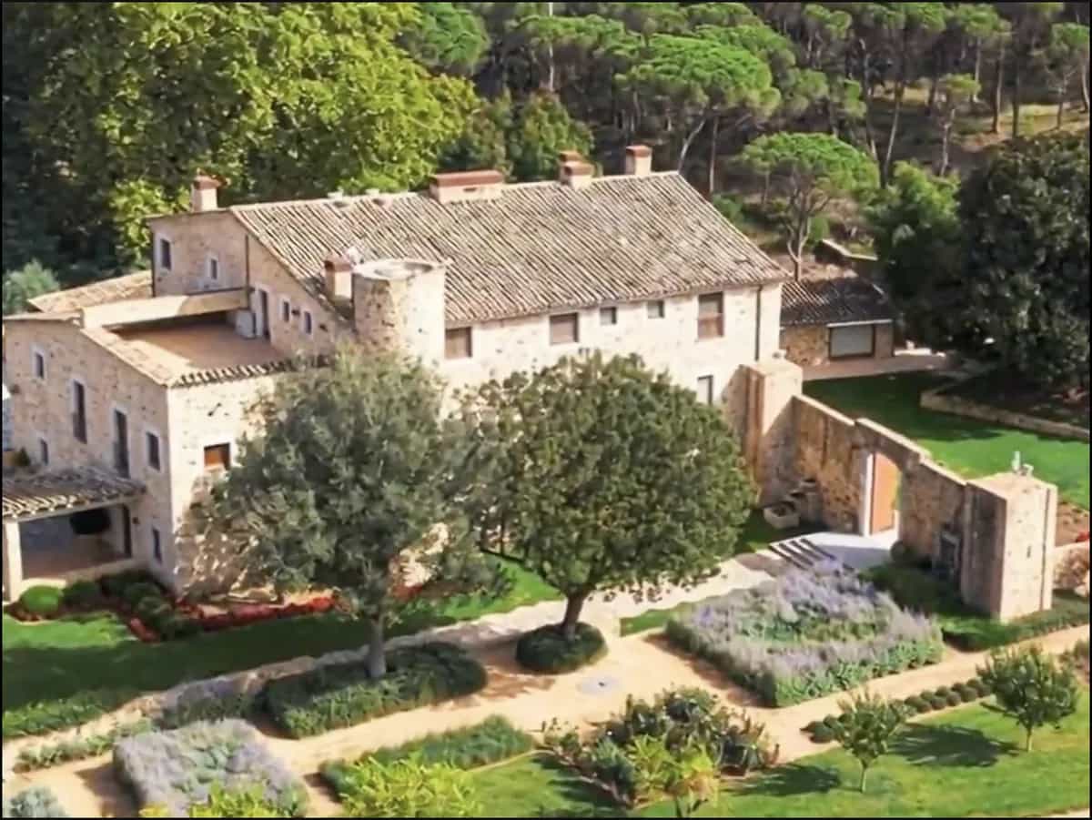 Aerial view of a country estate from an EchoFlicks property film